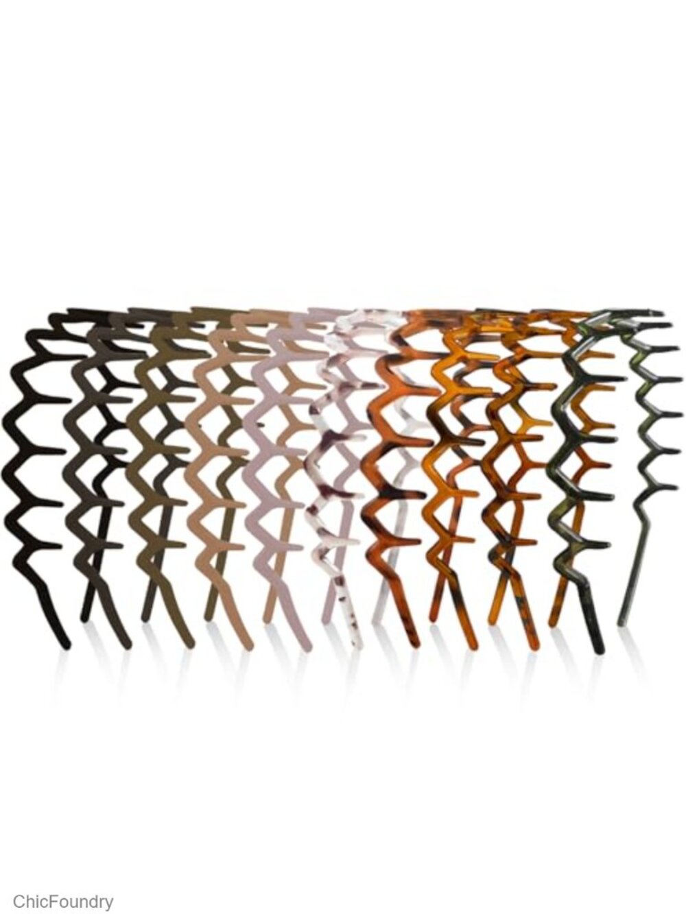 10 Pack Zig Zag Headbands for Women Non Slip Teeth Plastic Hair Bands 90s Retro